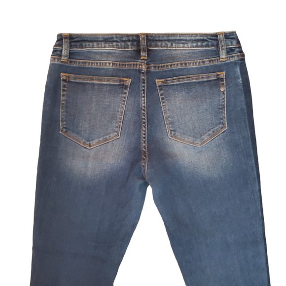 Miss Me Ankle Skinny 29 (Meas 28x26.5 9" Mid Rise) Tuxedo Stripe Dark Jeans A6 - Picture 6 of 11